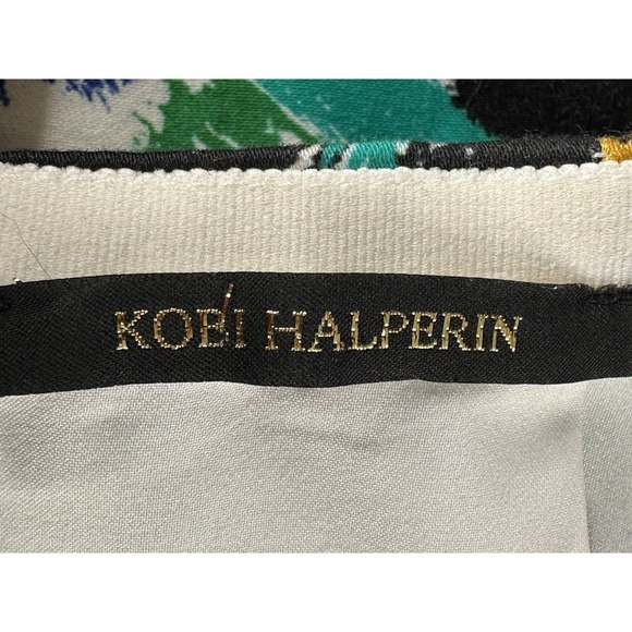Kobi Halperin Skirt Womens Size Small Lined Colorful Print Blue Yellow - Picture 10 of 11